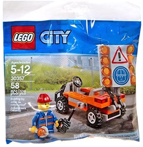 30357 City Road Worker Polybag (Retired) (New Sealed)