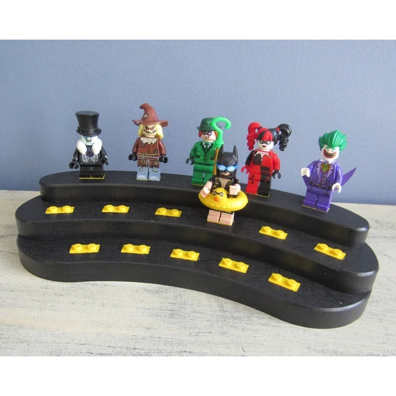 Crescent Display Stand with Yellow Bricks
