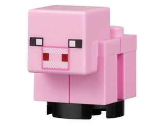 minepig02a Minecraft Pig, Baby (White Snout) - Brick Built