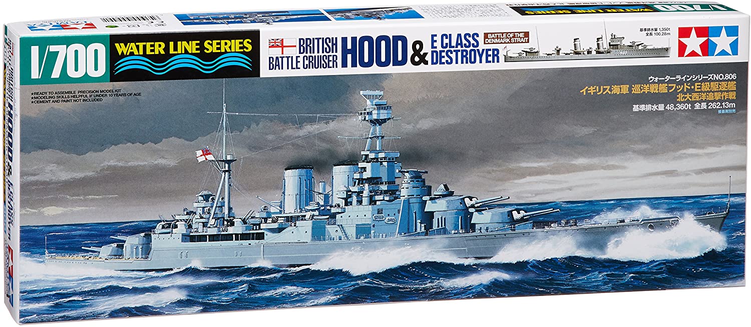 HMS Hood Battlecruiser & E Class Destroyer 1:700 Scale Model Kit