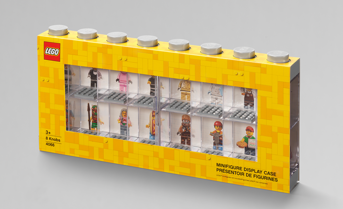 Minifigure Display Case 16 - Grey