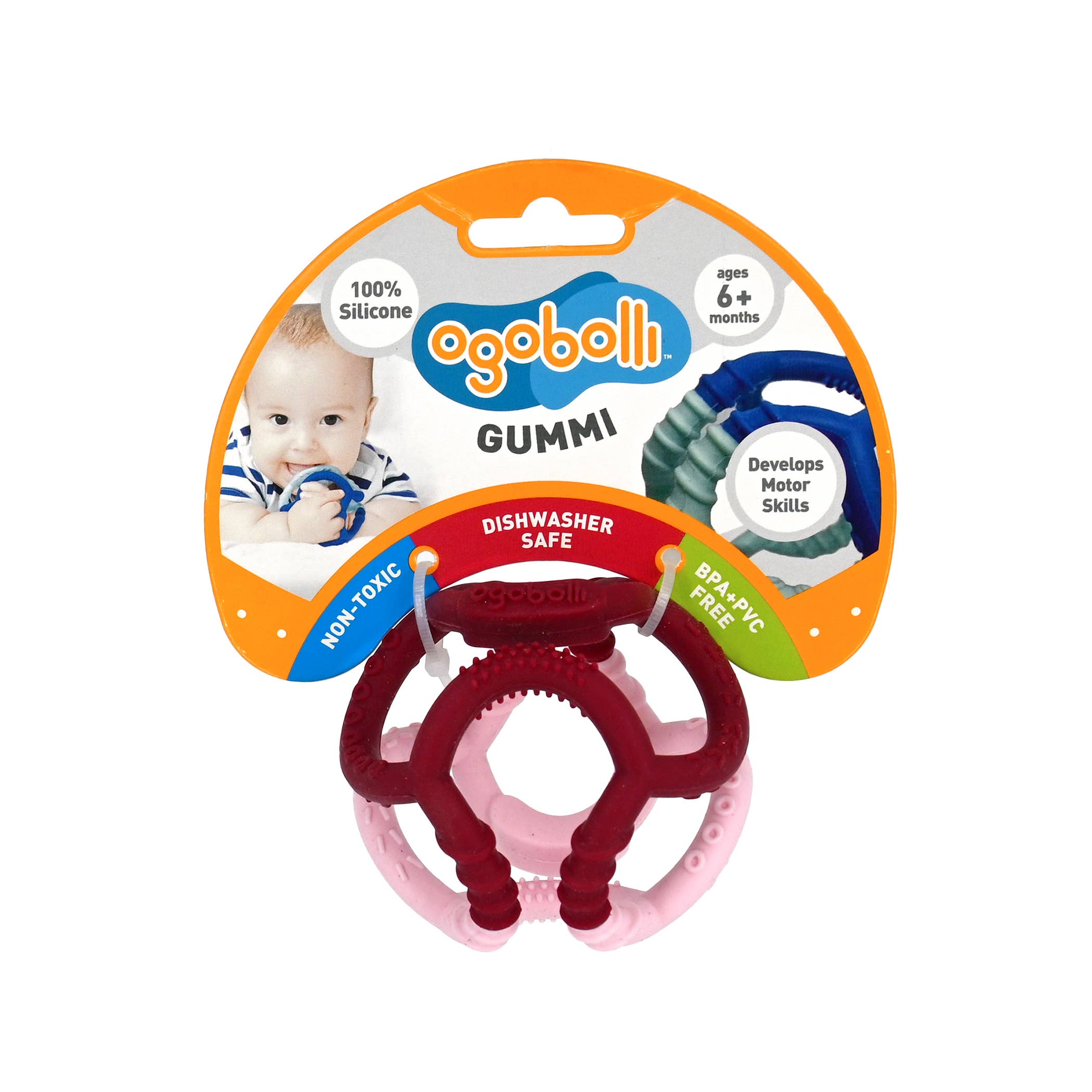 Ogobolli-Gummi Teether-Grapefruit