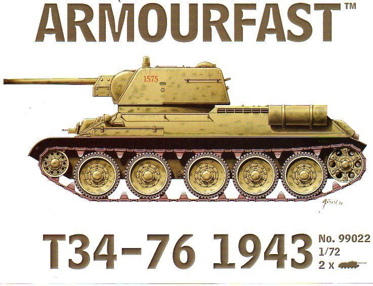 T-34-76 1943 Version (2) 1/72 Scale Model Kit By Armourfast