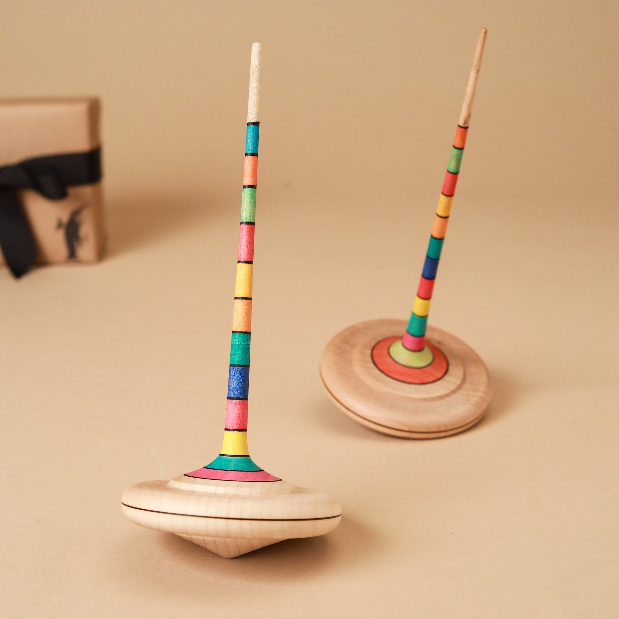 Arabella Wooden Spinning Top | Stripes
