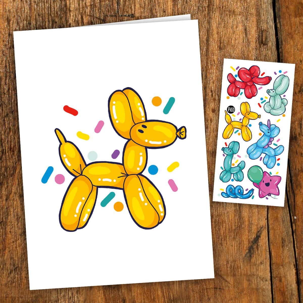 Greeting Card- Animals Balloon