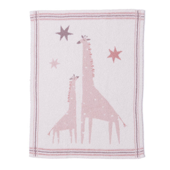 CozyChic® Giraffe Stroller Blanket - Dusty Rose Multi