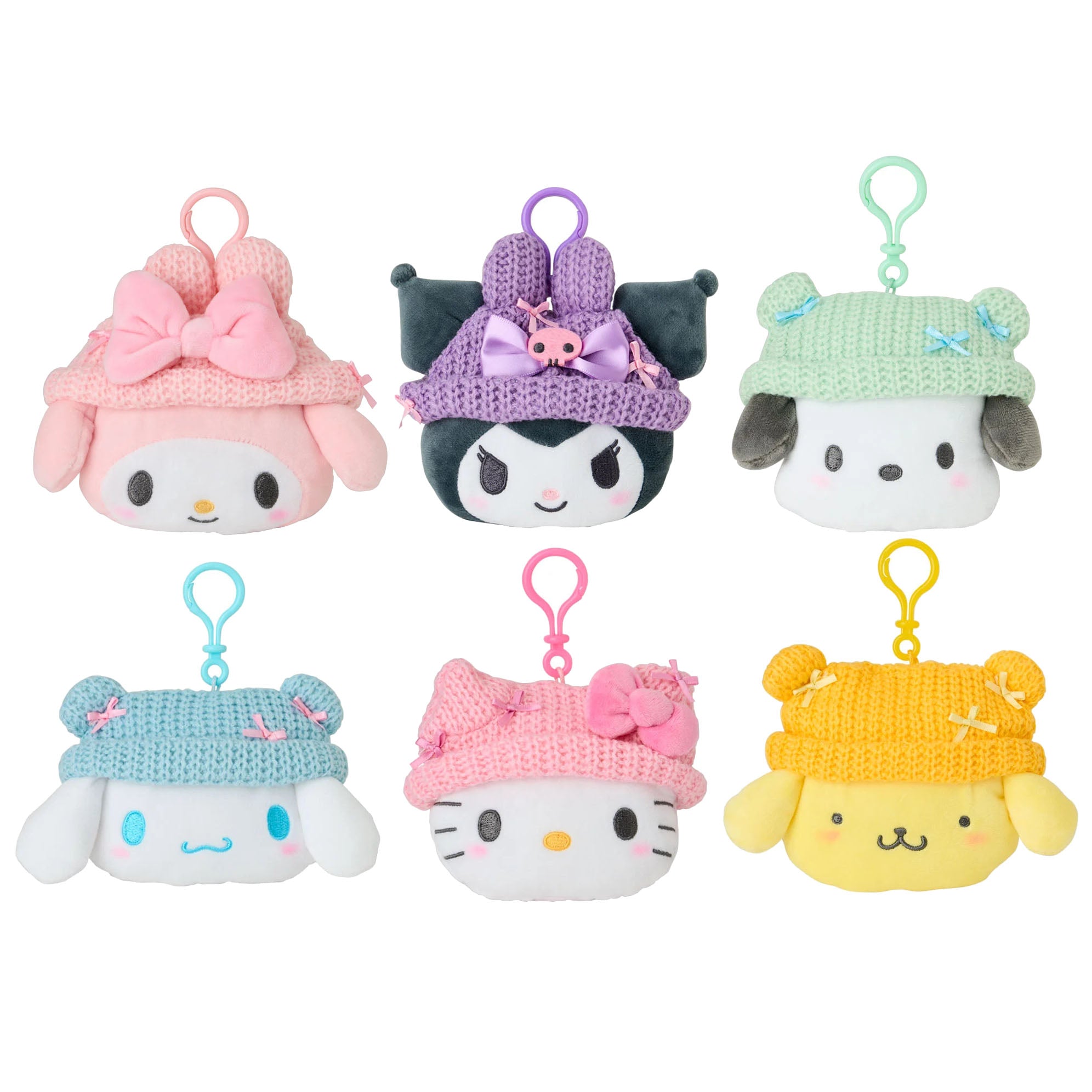 Japan Sanrio Face Style Coin Purse Mini Pouch (Knit Cap)