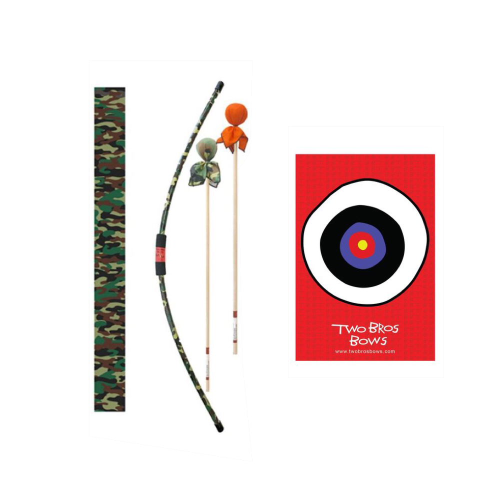 Camo Bow, 2 Arrows & Target