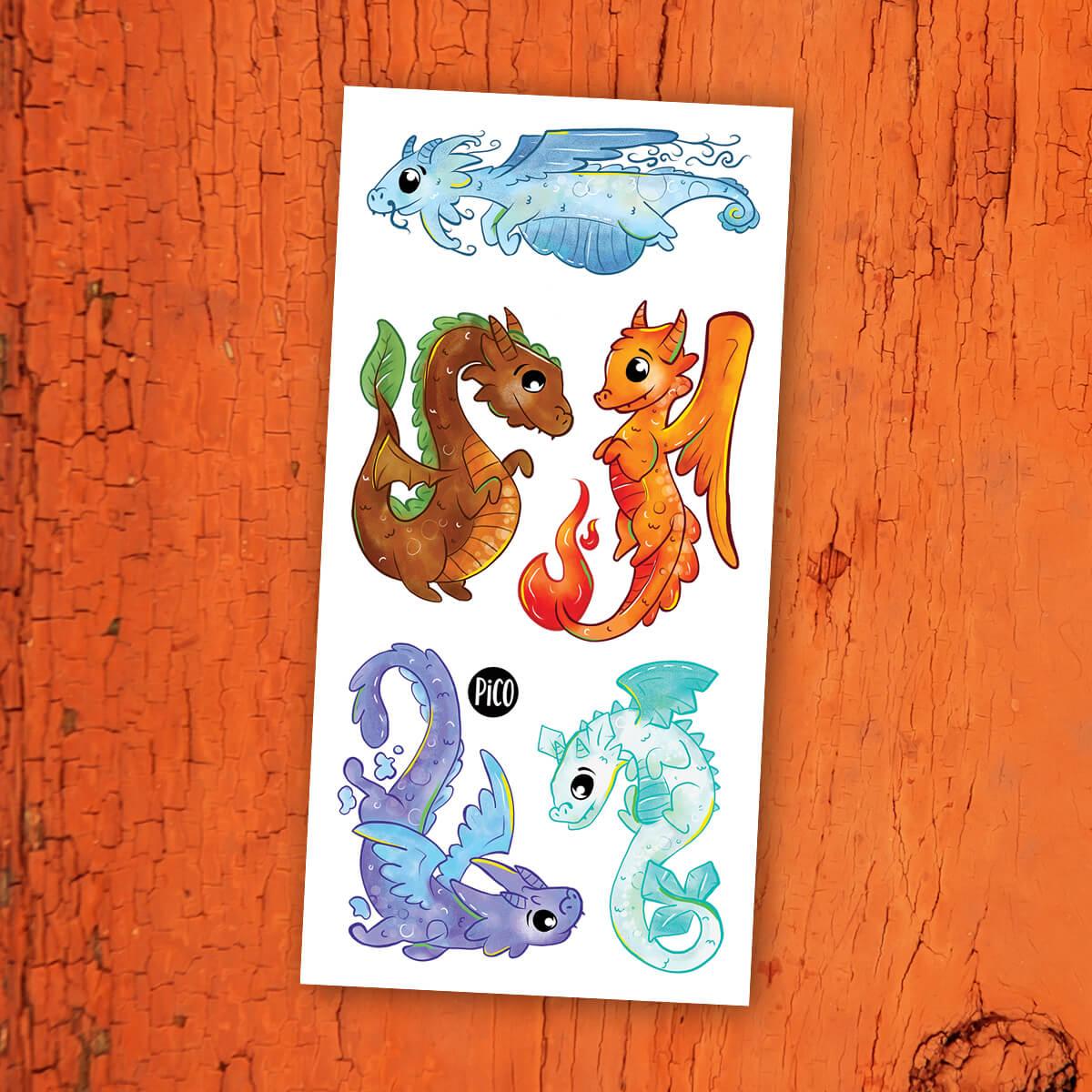Temporary Tattoos- Dragons and the Elements