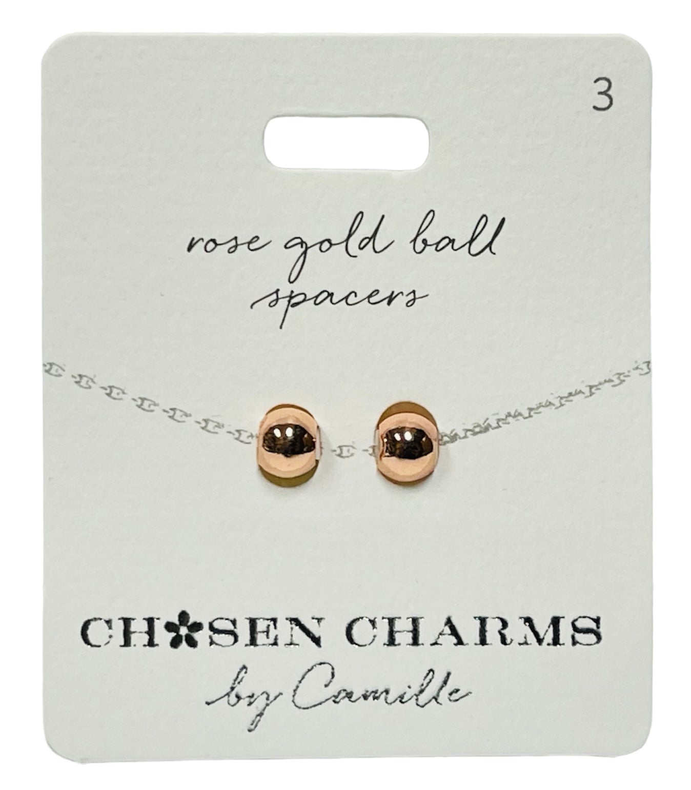 Spacer 3 - Rose Gold Balls  Chosen Charms