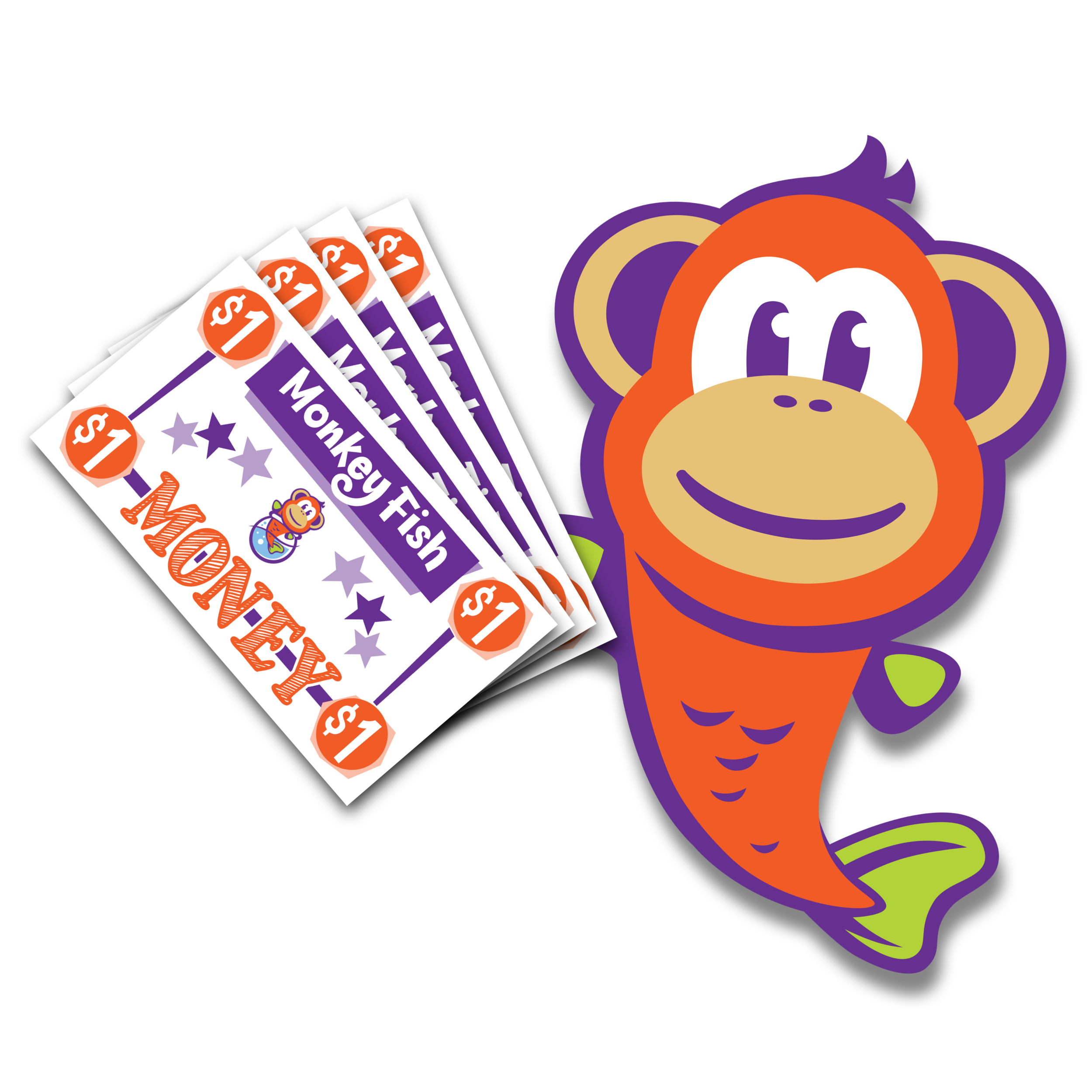 Monkey Fish Toys $1 Money