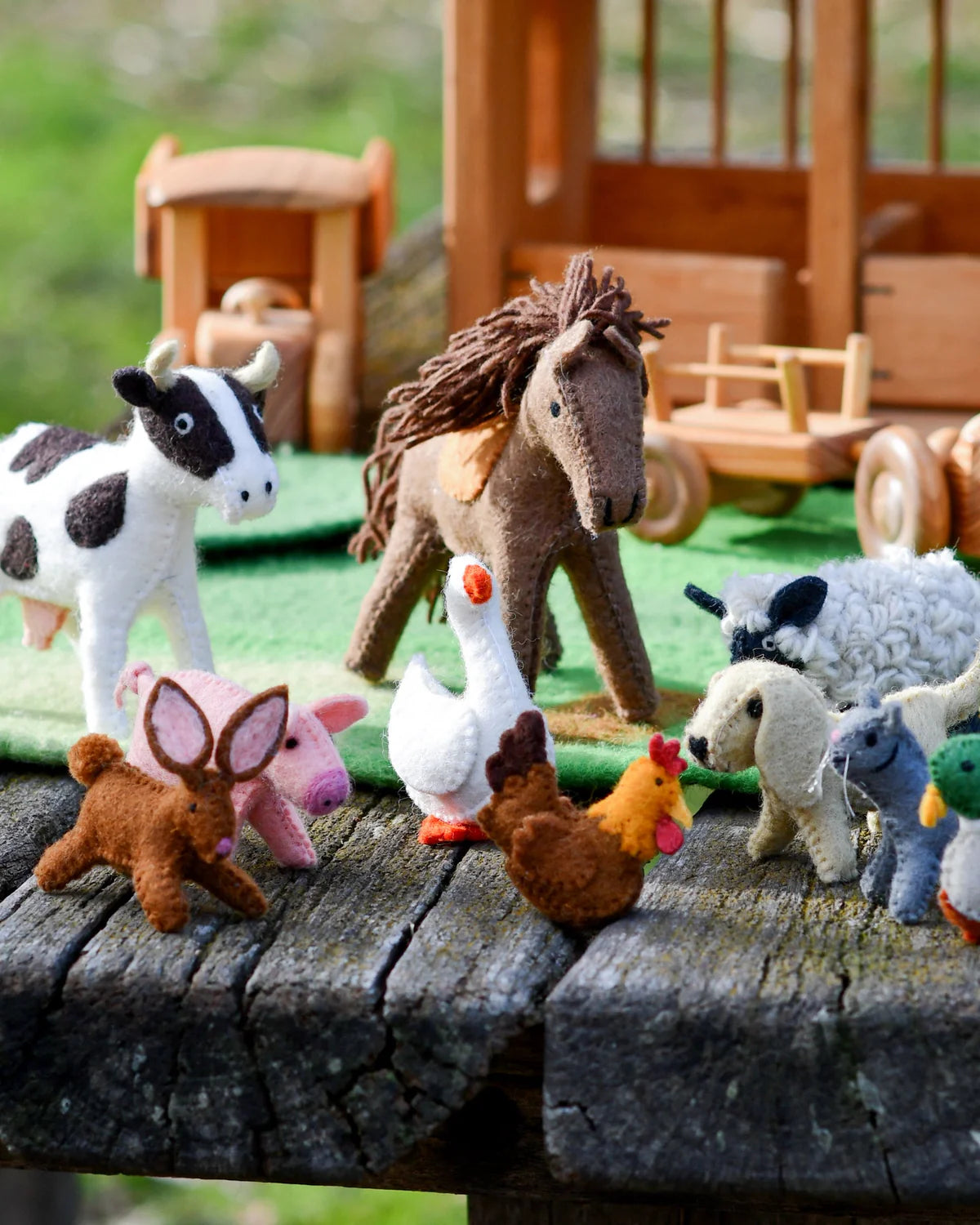 Pre-Order Felt Farm Animals Toys, Set of 10 (Ships in early September)