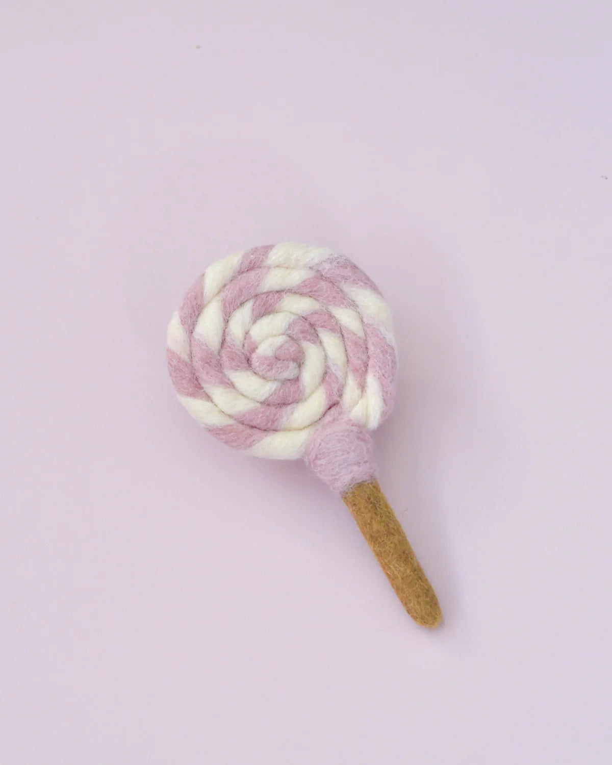 Pre-Order Felt Pink and White Swirl Lollipop (Ships in August)