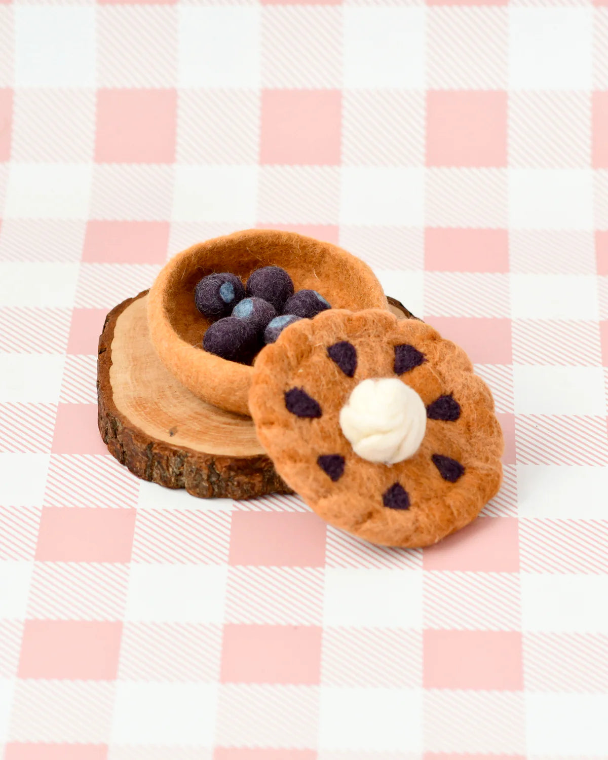 Pre-Order Felt Blueberry Pie Play Food Set (Ships in September)