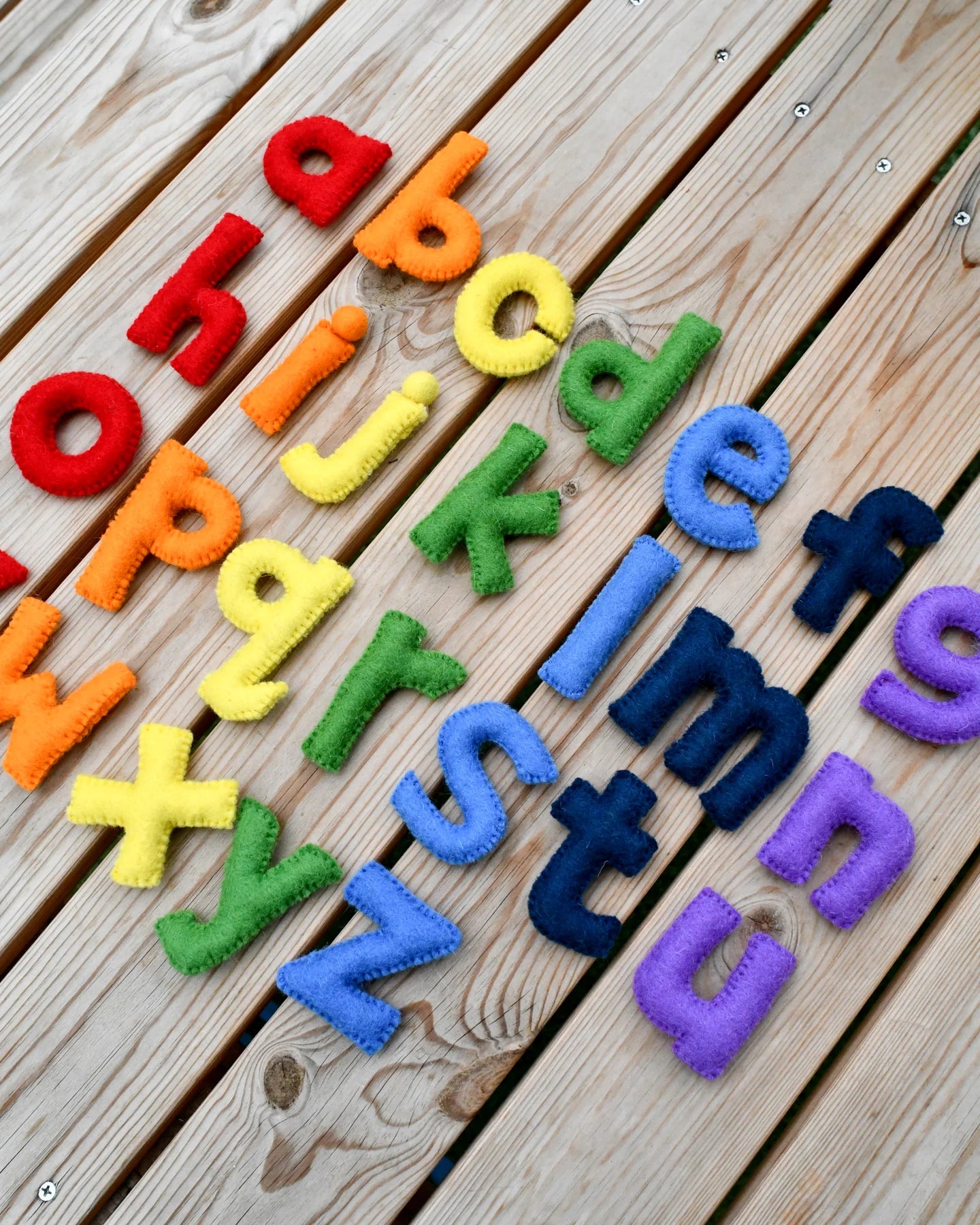 Felt Colorful Rainbow Alphabet Lowercase