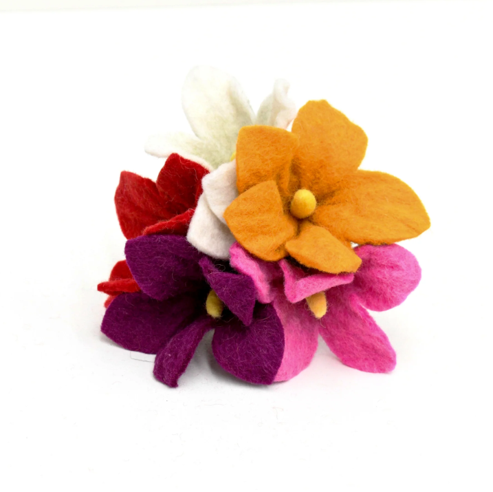 Pre-Order Felt Flowers, Set of 5 (Set B) (Ships in August)