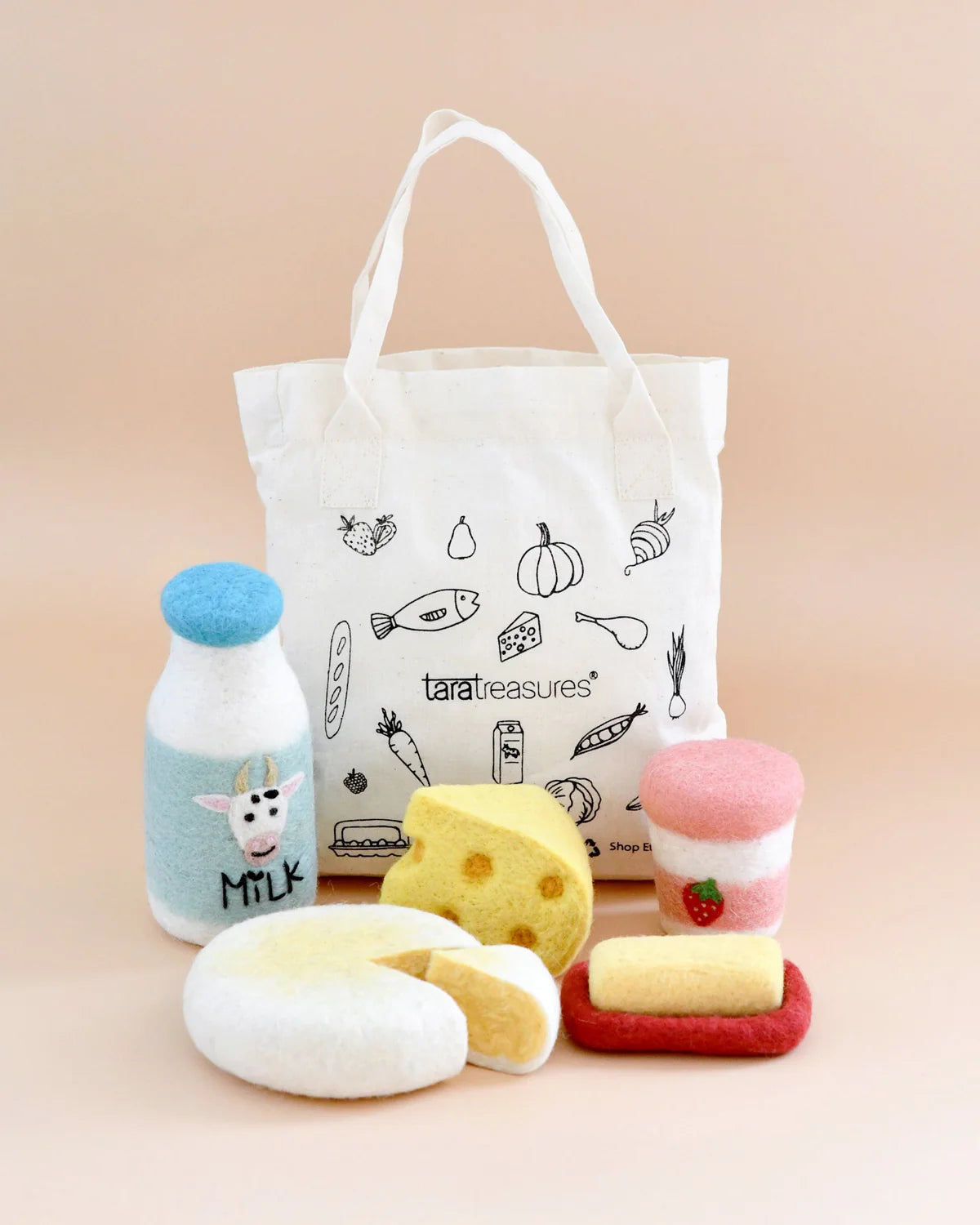 Pre-Order Felt Food Groups Play Food, Dairy (Ships in August)