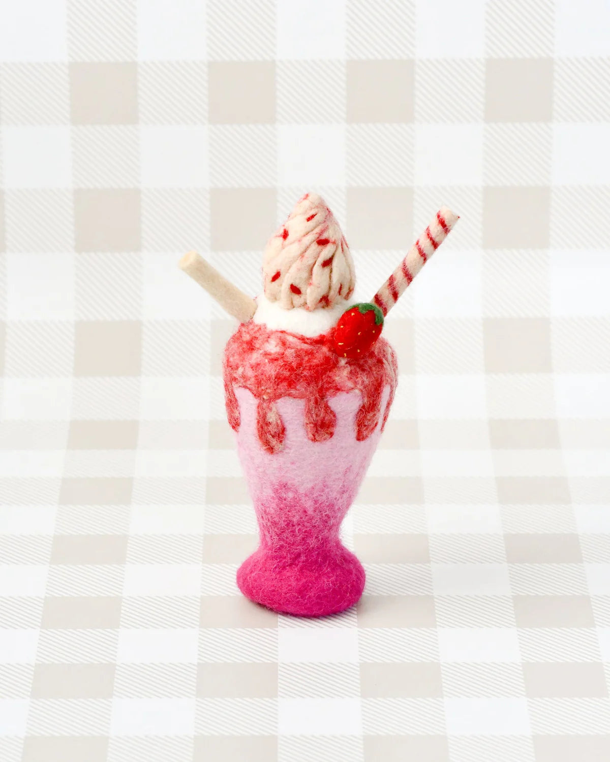 Pre-Order Felt Strawberry Milk Shake Play Food (Ships in August)