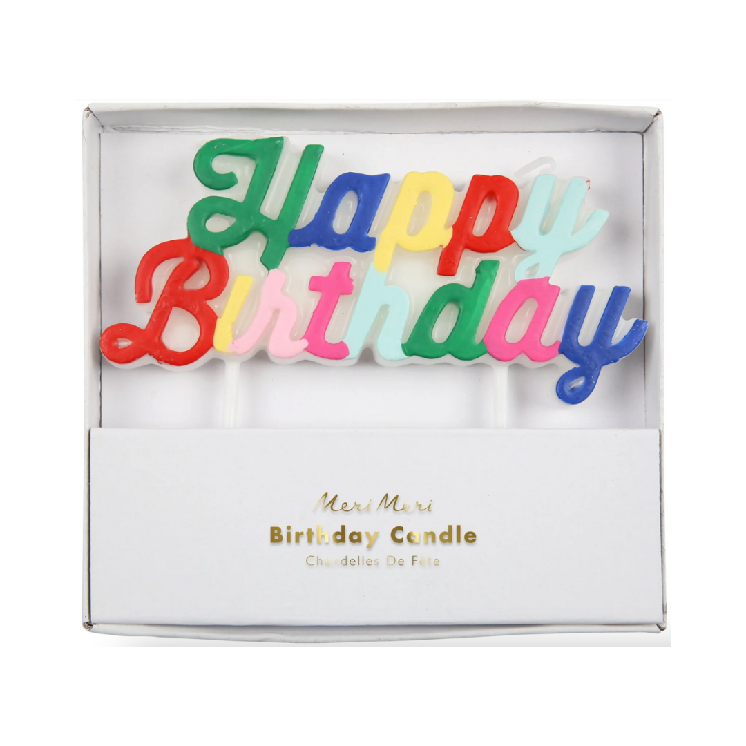 Multicolor Happy Birthday Candle