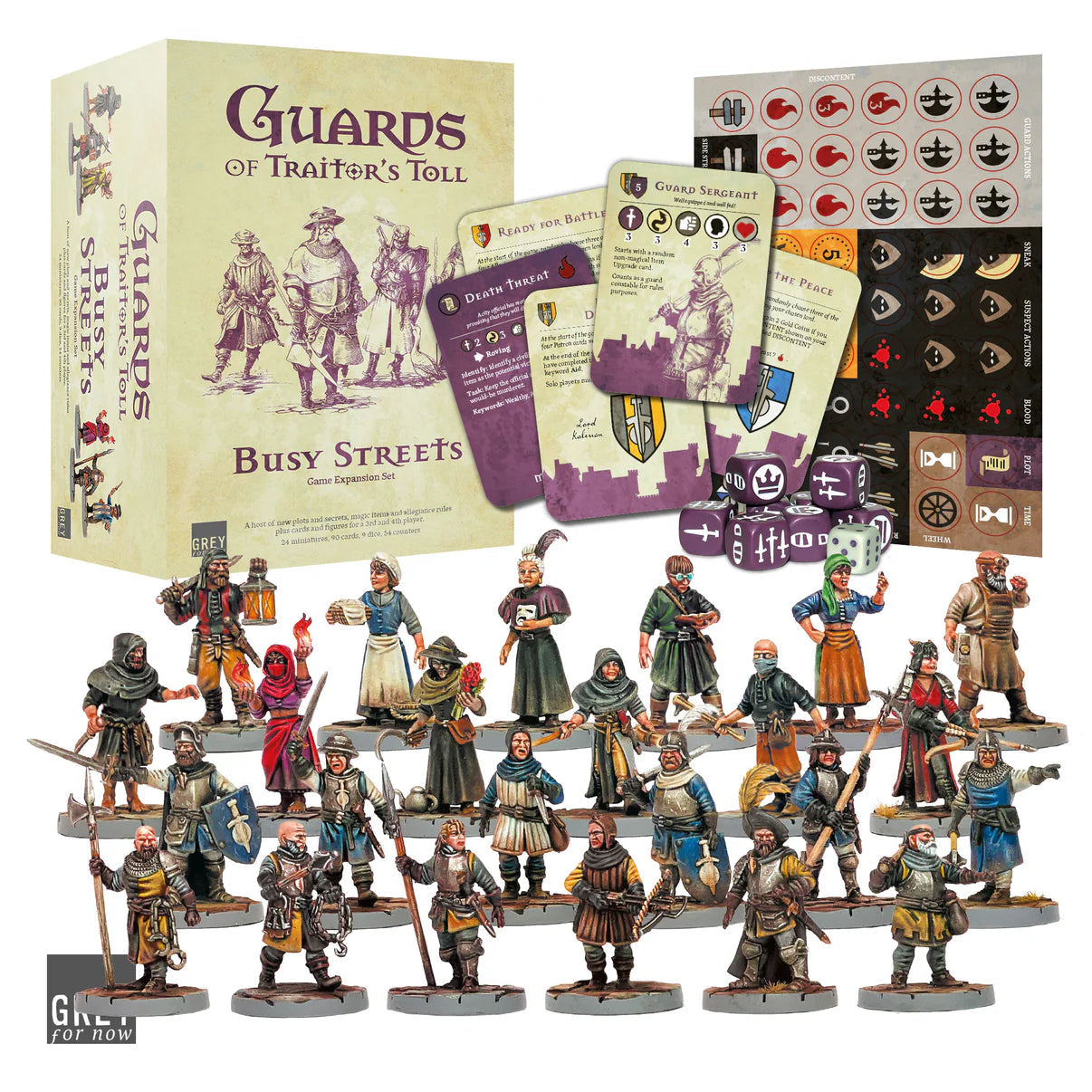 Grey For Now Games – Guards of Traitor’s Toll Busy Streets Expansion Set 28mm Scale Tabletop Game
