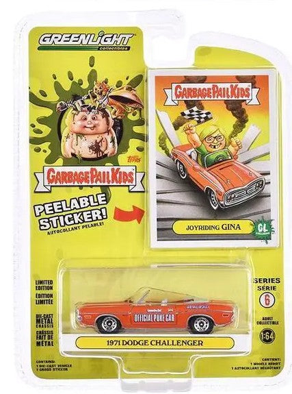 Greenlight Collectibles Garbage Pail Kids Series 6 – Joyriding Gina 1971 Dodge Challenger Convertible 1/64 Scale Diecast Model