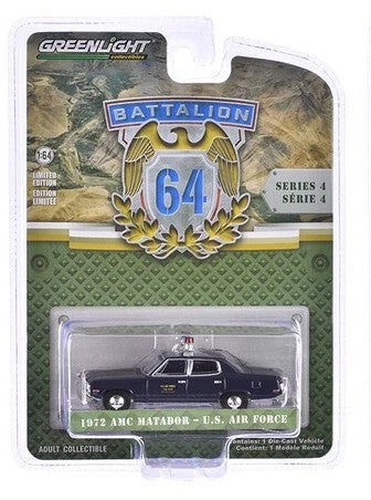 Greenlight Collectibles Battalion 64 Series 4 – 1972 AMC Matador U.S. Air Force 1/64 Scale Diecast Model