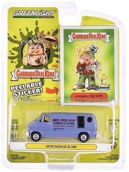 Greenlight Collectibles Garbage Pail Kids Series 6 – Overkill Kevin 1976 Dodge B-100 Van 1/64 Scale Diecast Model