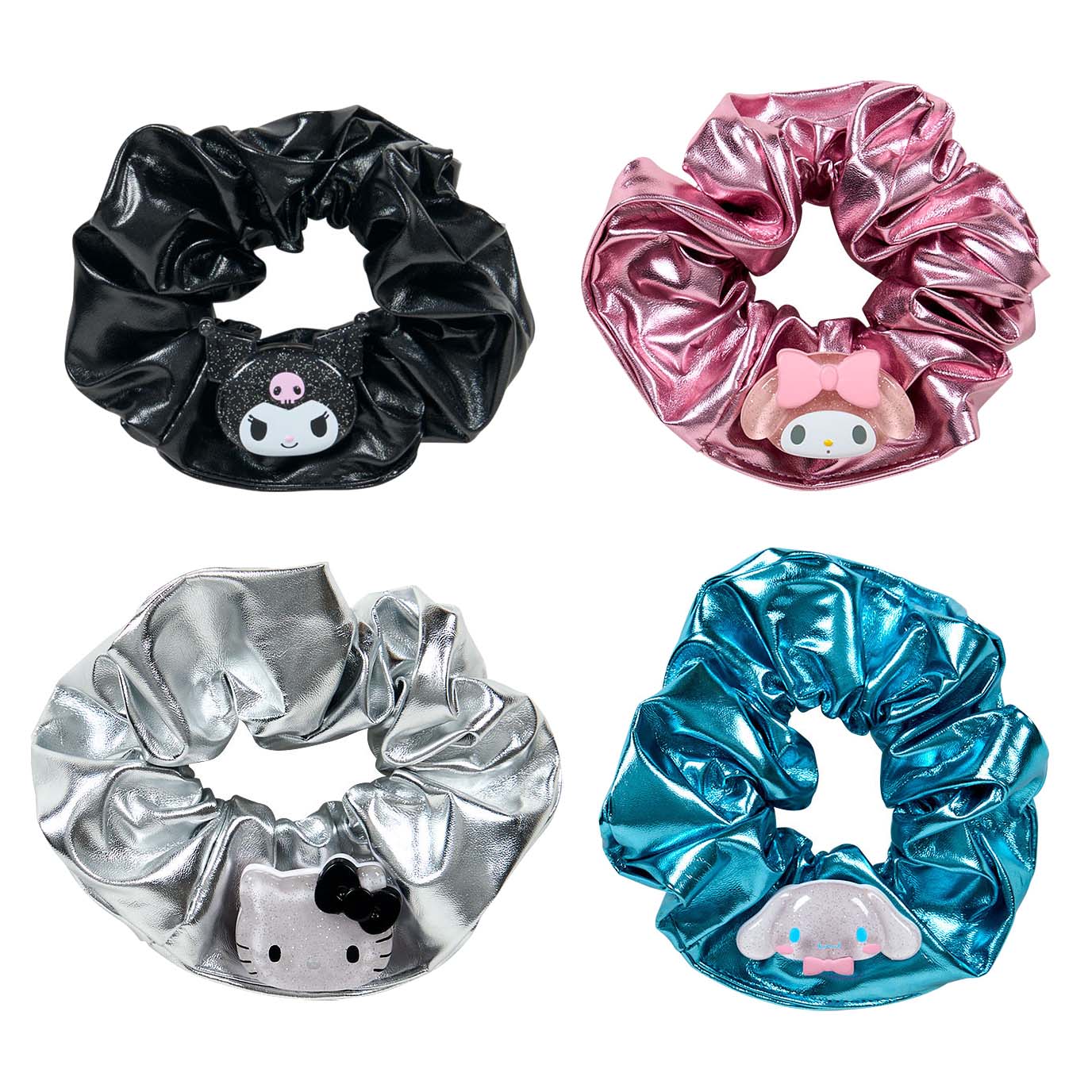 Japan Sanrio Scrunchies Ponytail Holder Hair Tie (Metallic Fabric)