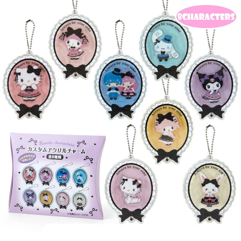 Japan Sanrio Acrylic Charm Keychain (Black Ribbon)