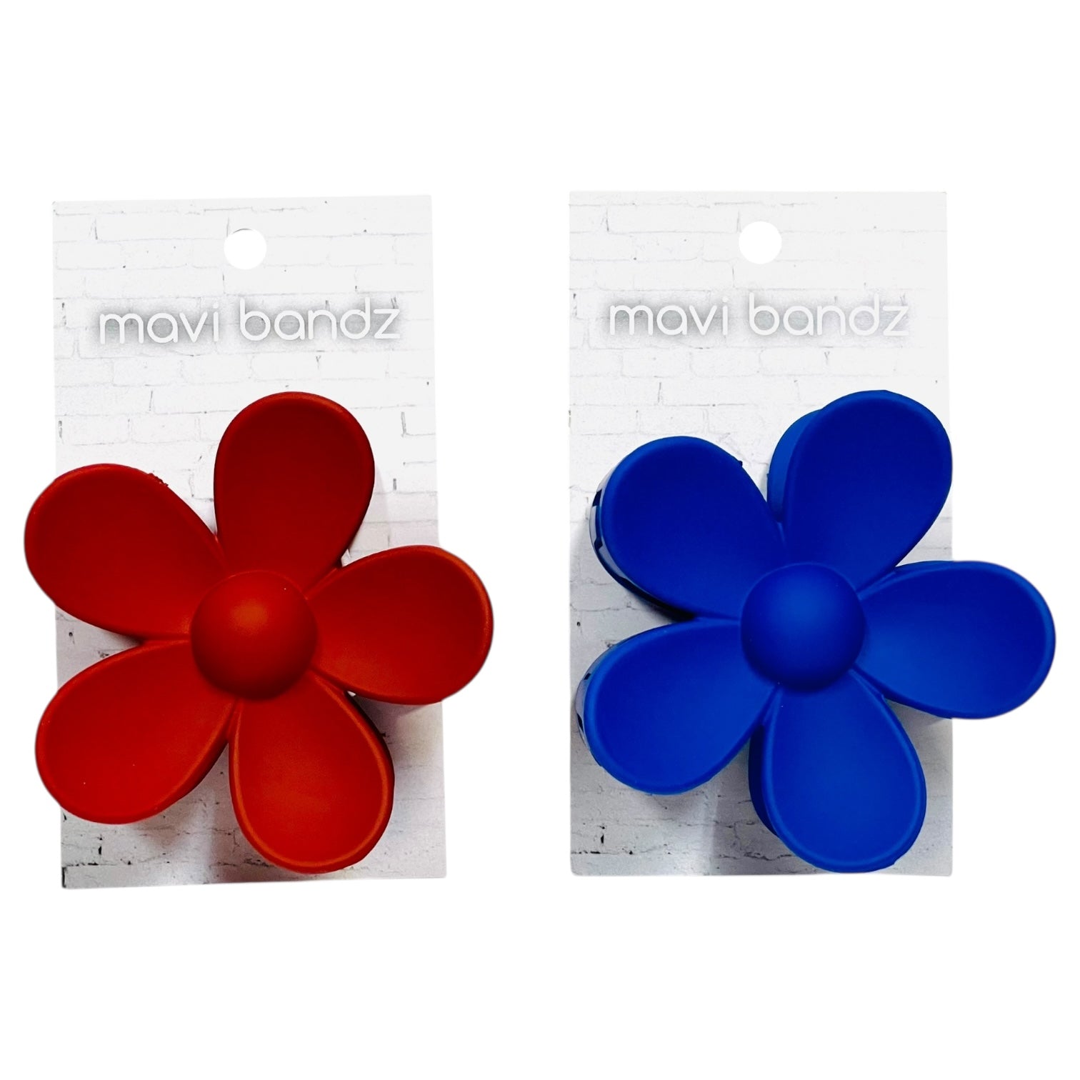 Red and Blue Daisy Flower Hair Claws (Single Hair Claw)