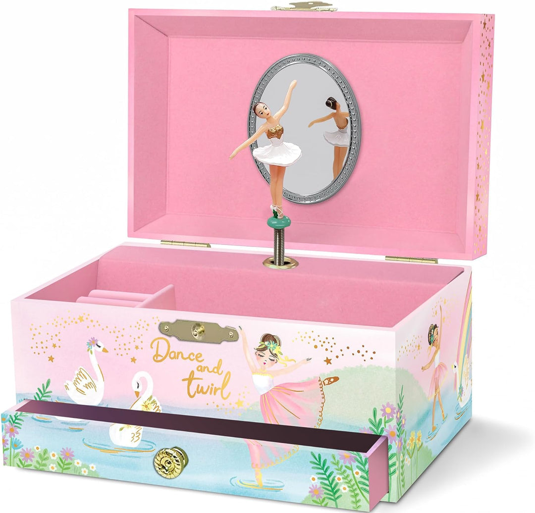Ballerina Musical Jewelry Box Single Drawer