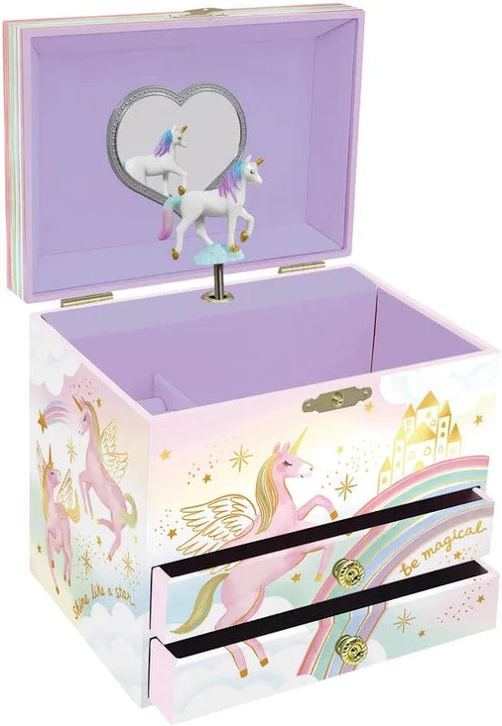 Unicorn Musical Jewelry Box 2 Drawer