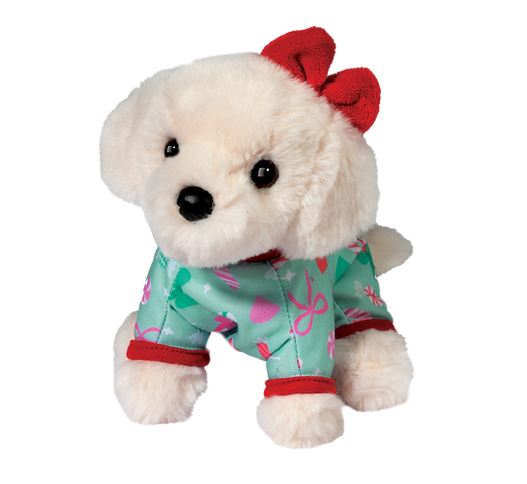 7" White Lab with Holiday PJs