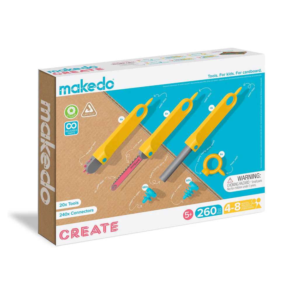 Makedo Create Kit - 260 pc Kit for 4-8 Makers