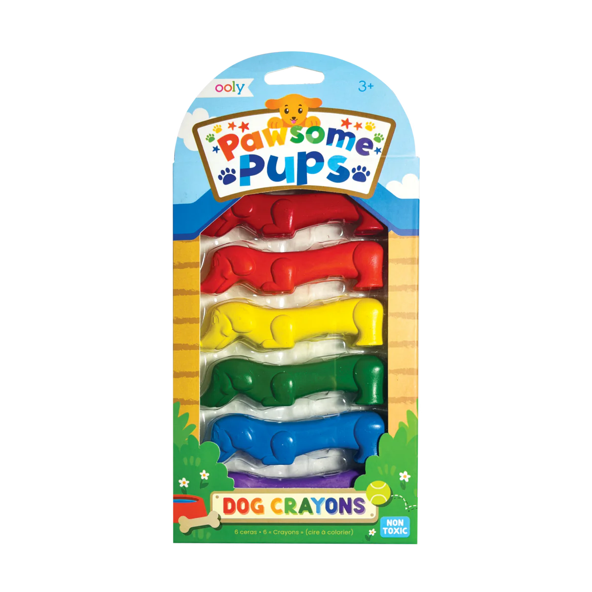 Pawsome Pups Dog Crayons Set of 6