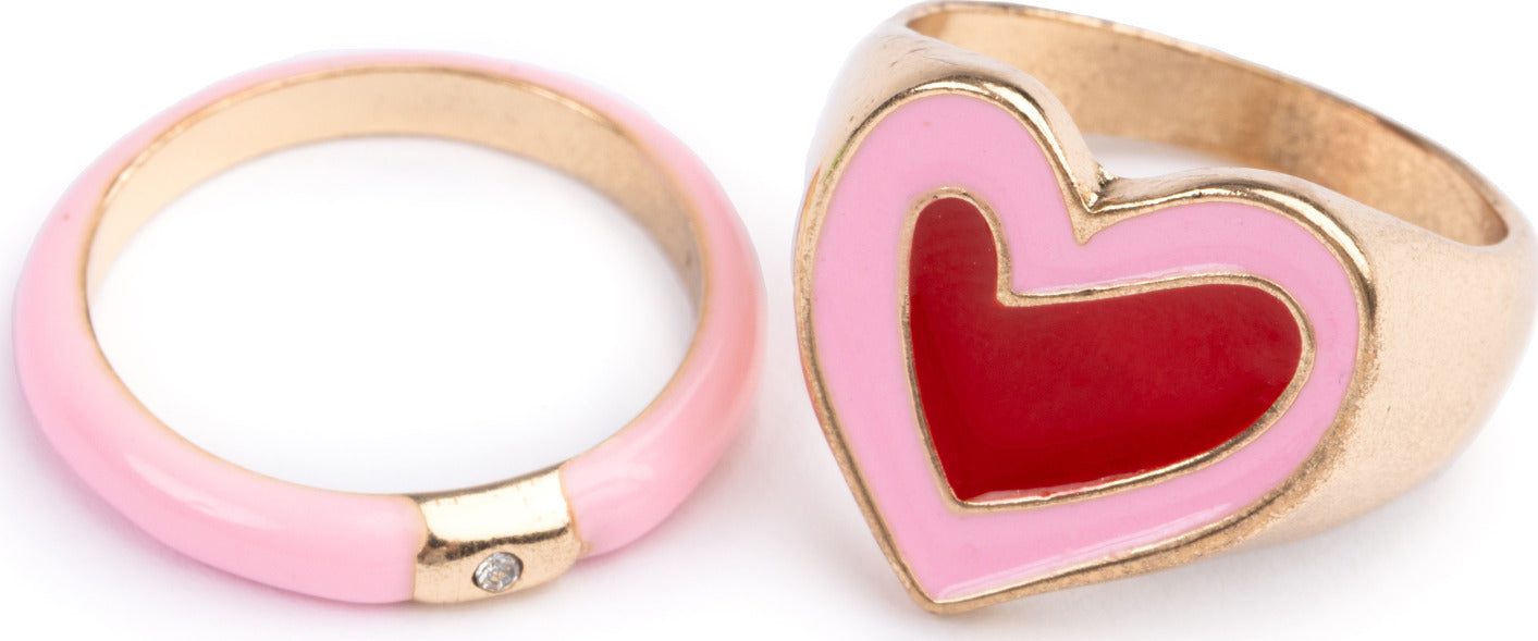 Boutique Chic Tickled Pink Rings, 2 pcs