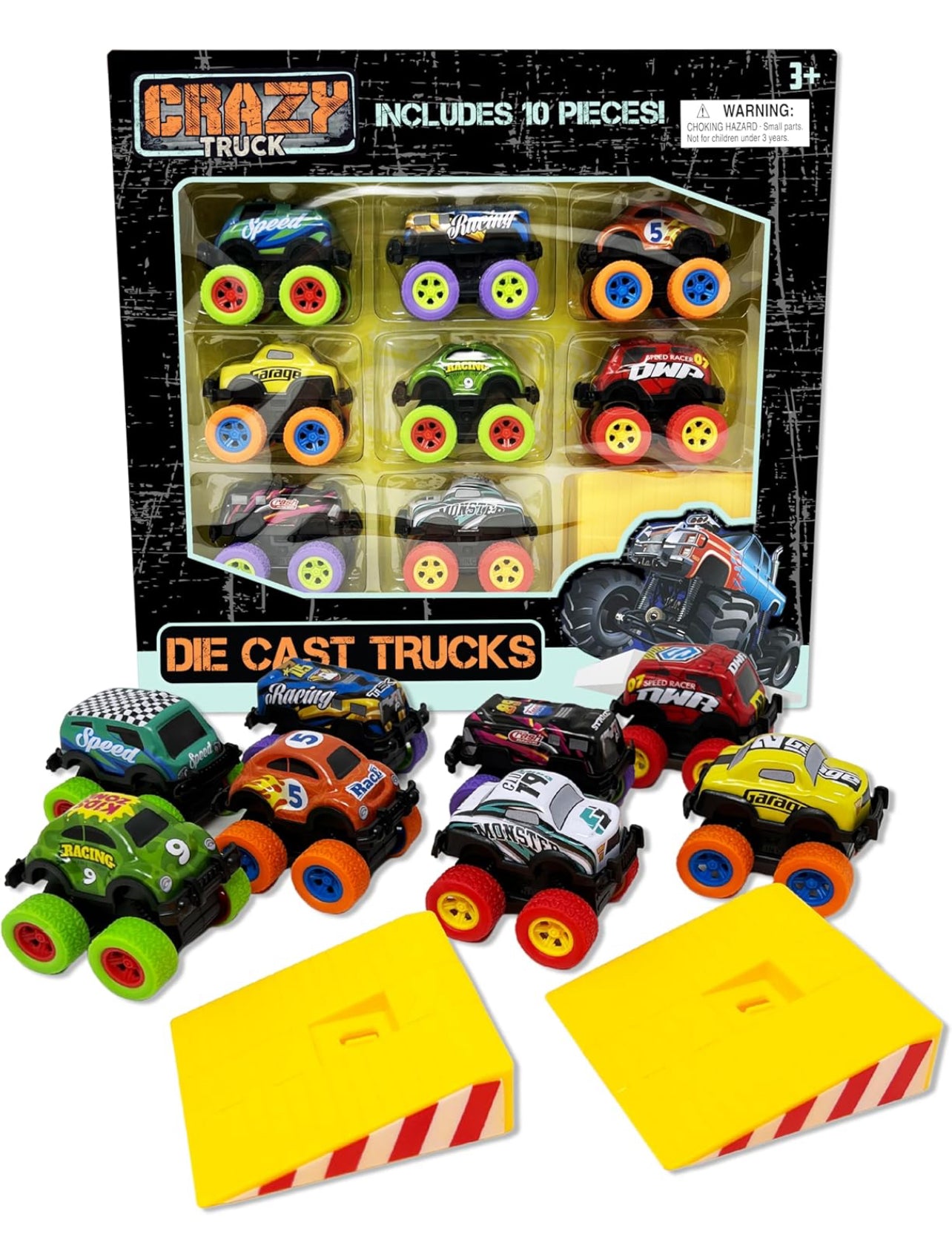 Die Cast Pull Back Trucks 10 pc Set