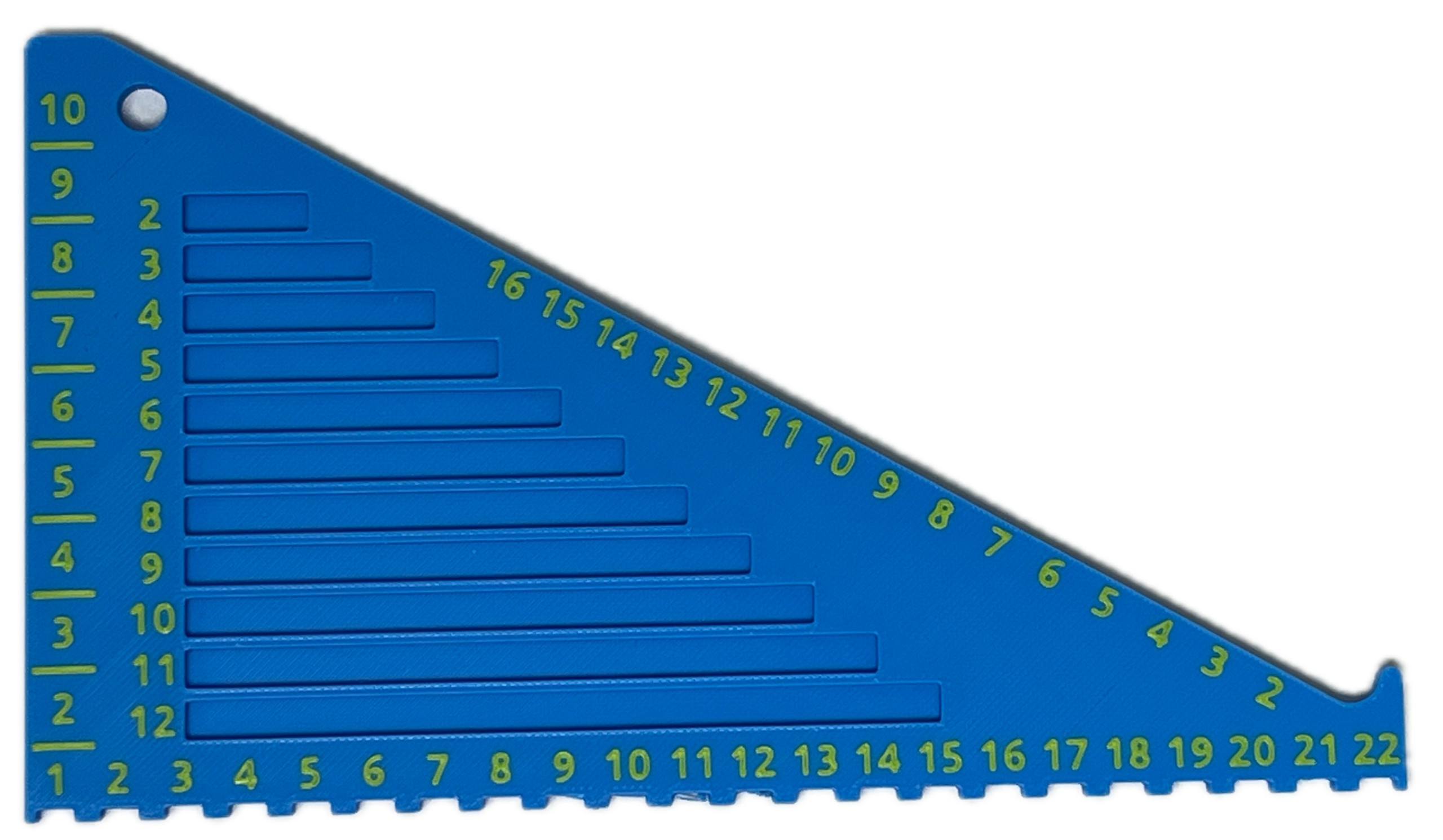 3D Printed 2-Color LEGO-Style Ruler 10 Pack Blue
