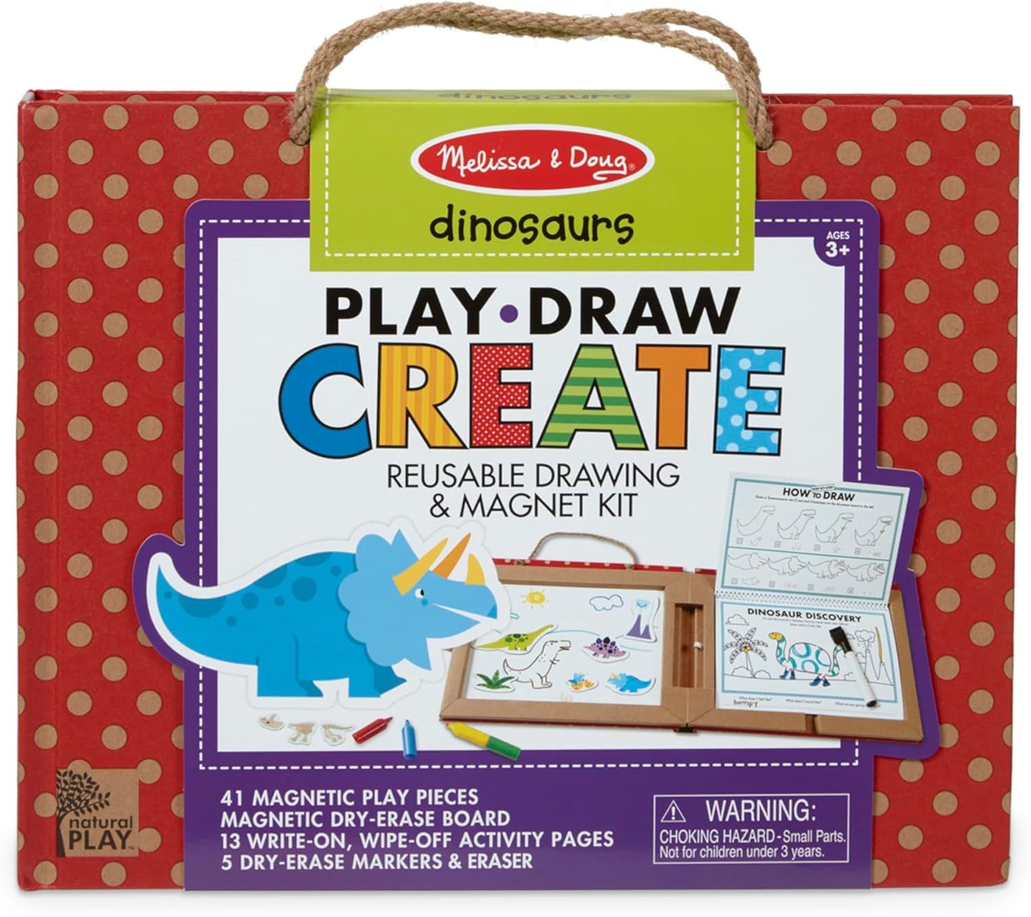 Melissa & Doug 31321 Play, Draw, Create- Dinosaurs