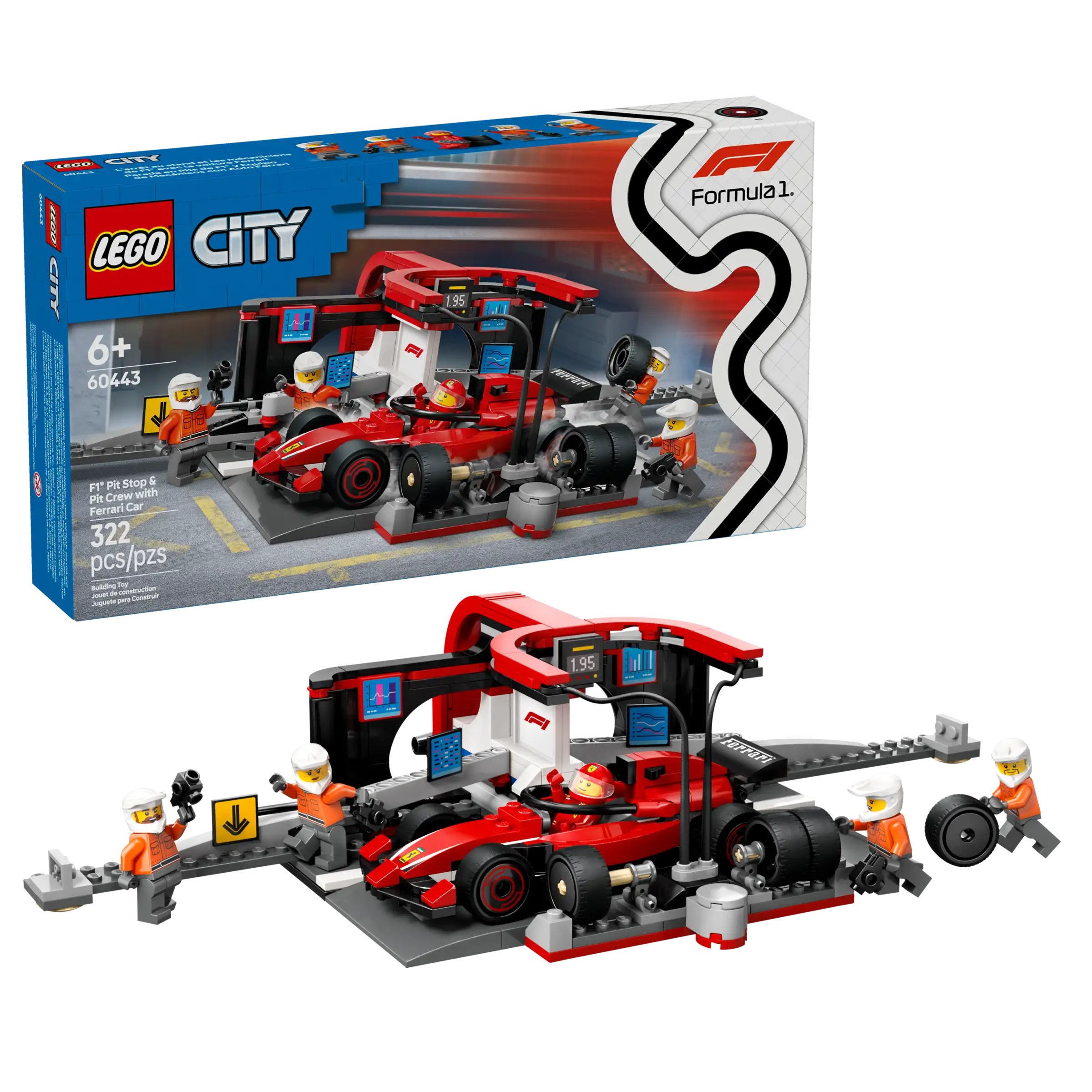 LEGO® City F1® Pit Stop & Pit Crew with Ferrari Car 60443
