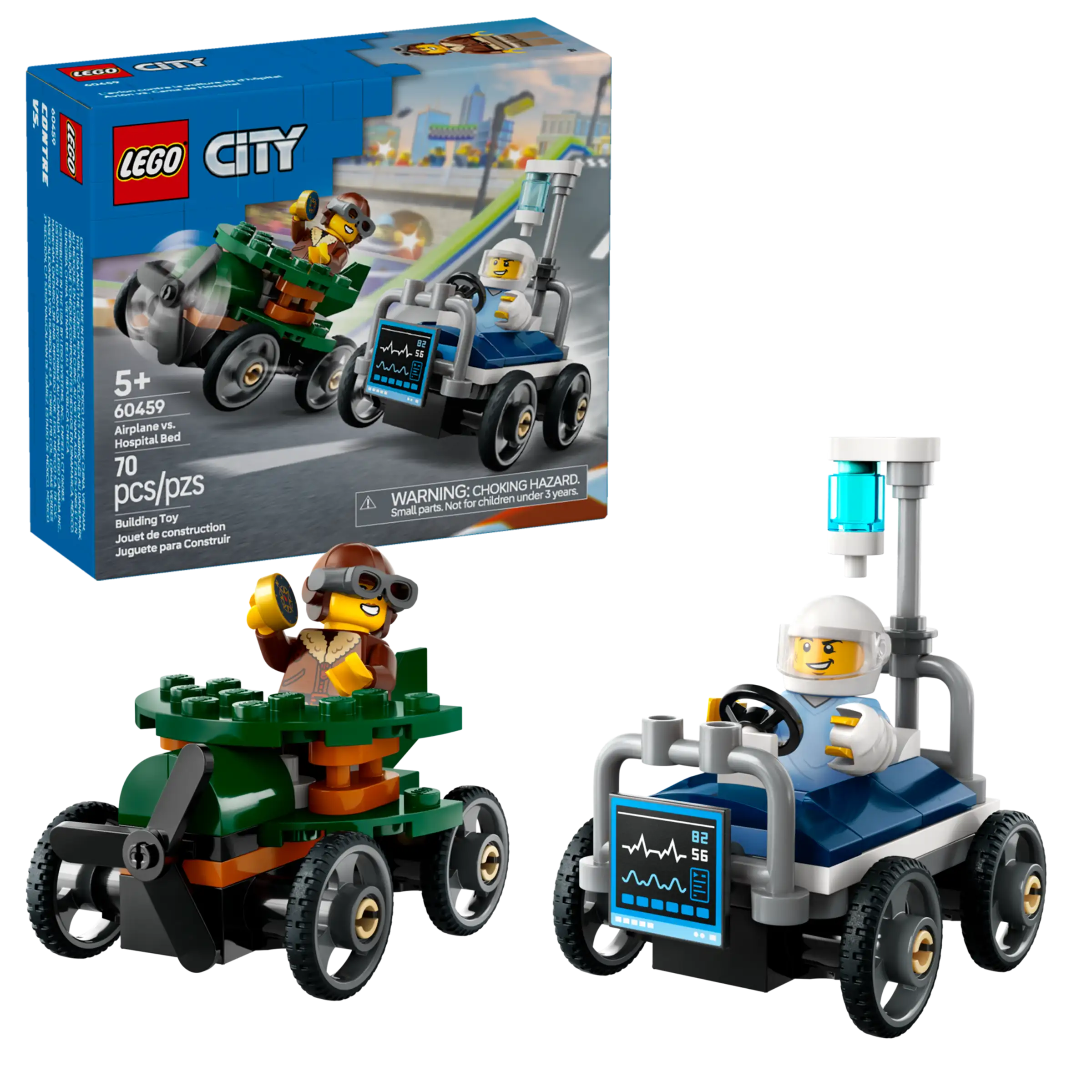 LEGO® City Airplane vs. Hospital Bed Race Car Pack 60459