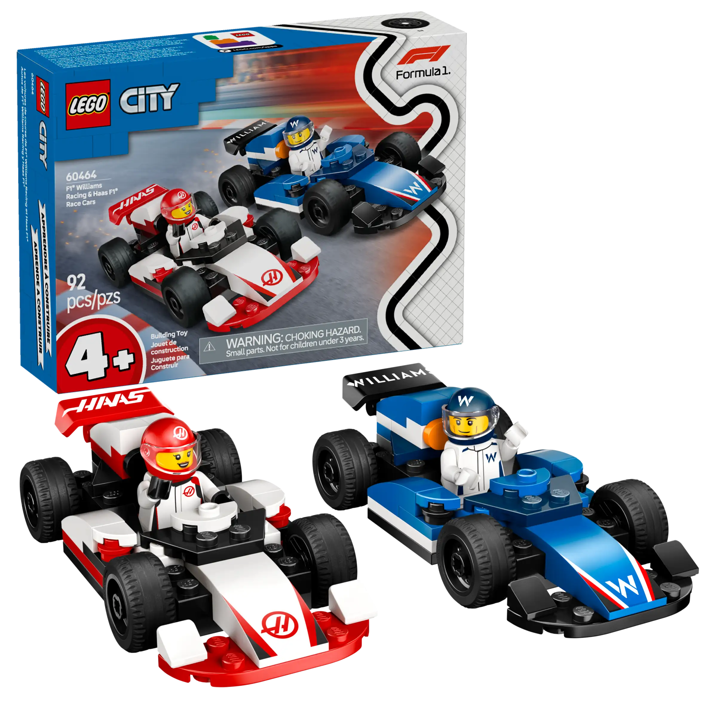 LEGO® City F1® Williams Racing & Haas F1® Race Cars 60464