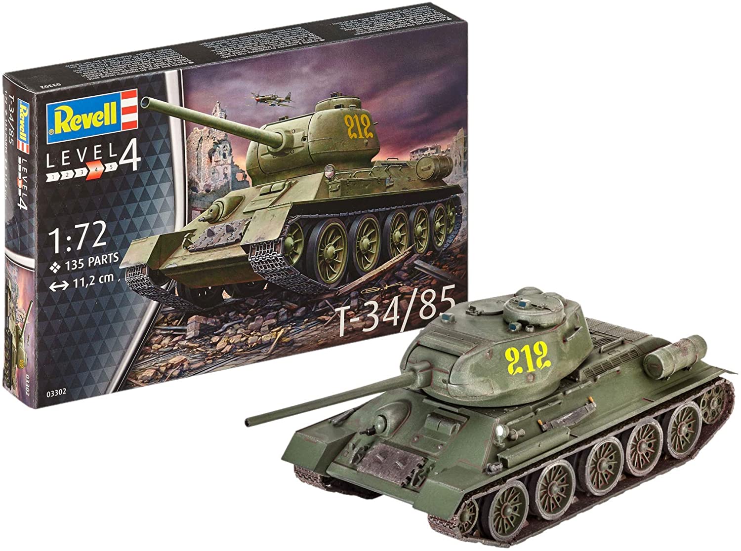 T-34/85 Soviet Tank 1/72 Scale Model Kit