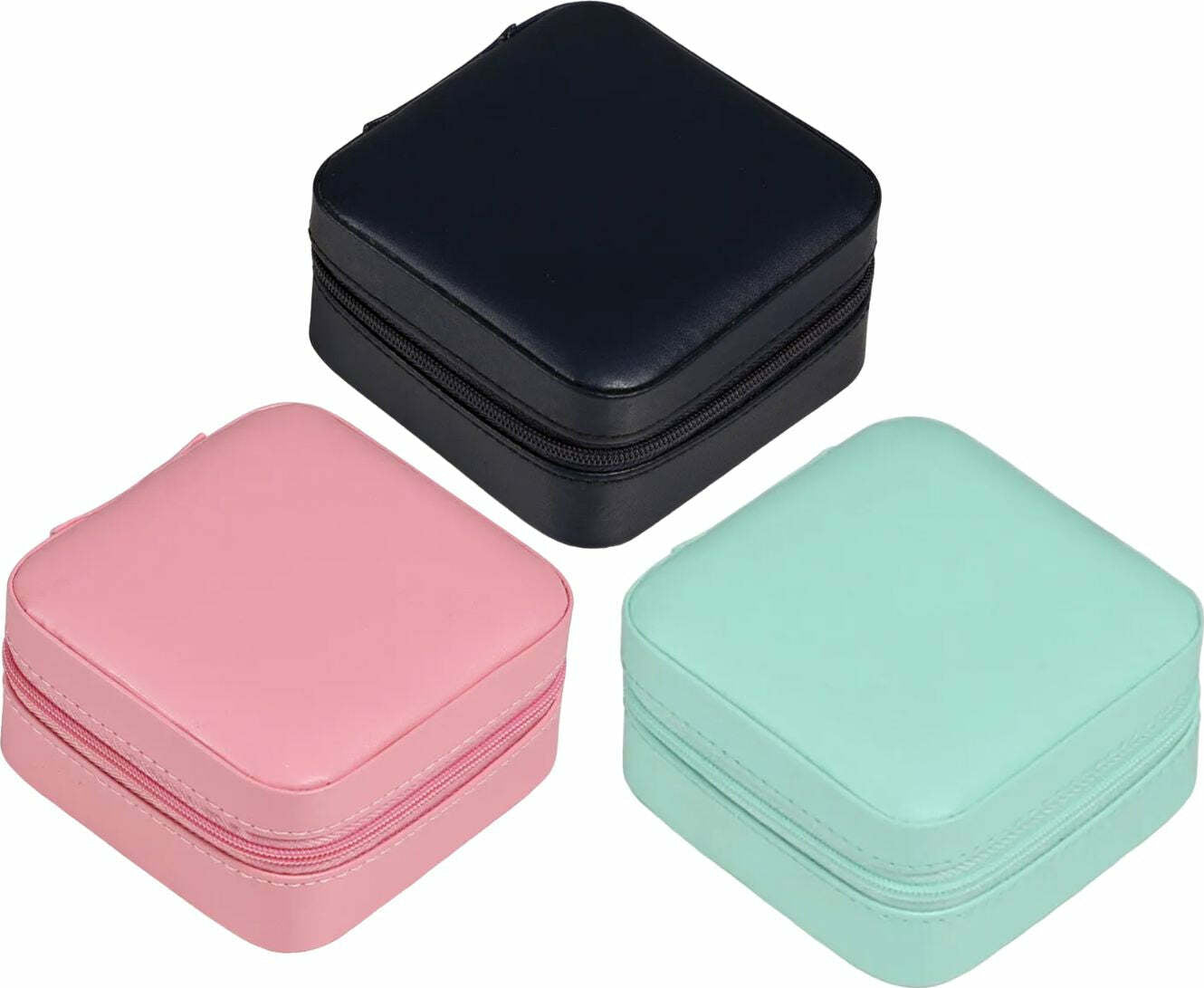 Varsity Collection Small Square Jewelry Travel Case Box (Single Case)