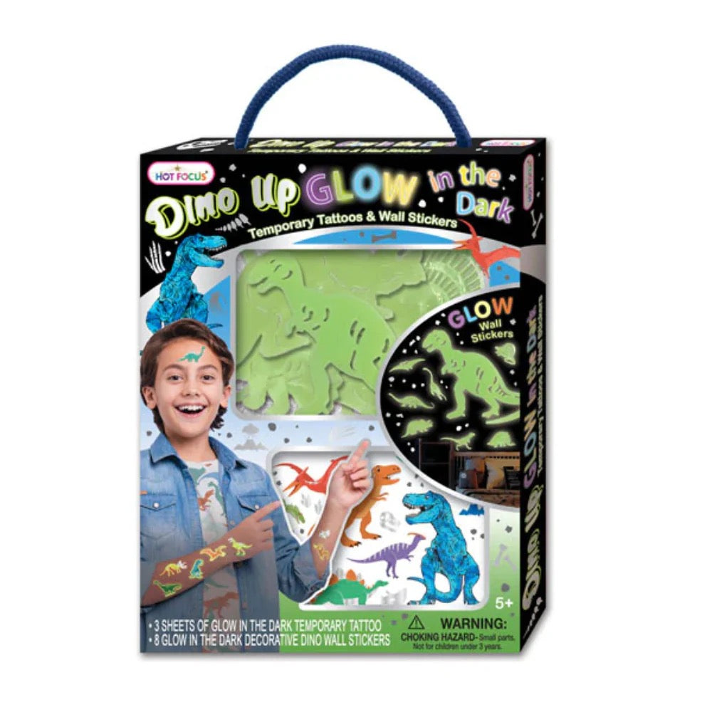Dino Up, Dino Glow in the Dark Temporary Tattoos & Wall Stickers