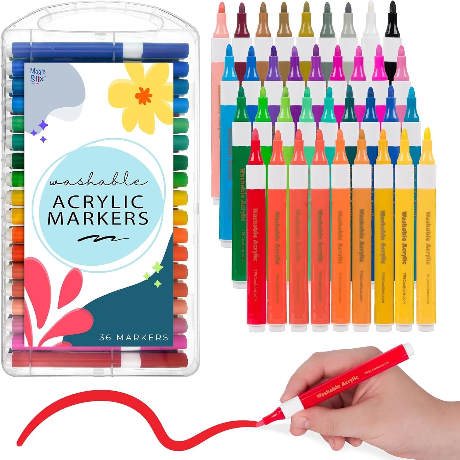 Magic Stix Washable Acrylic Markers - 36 Pack