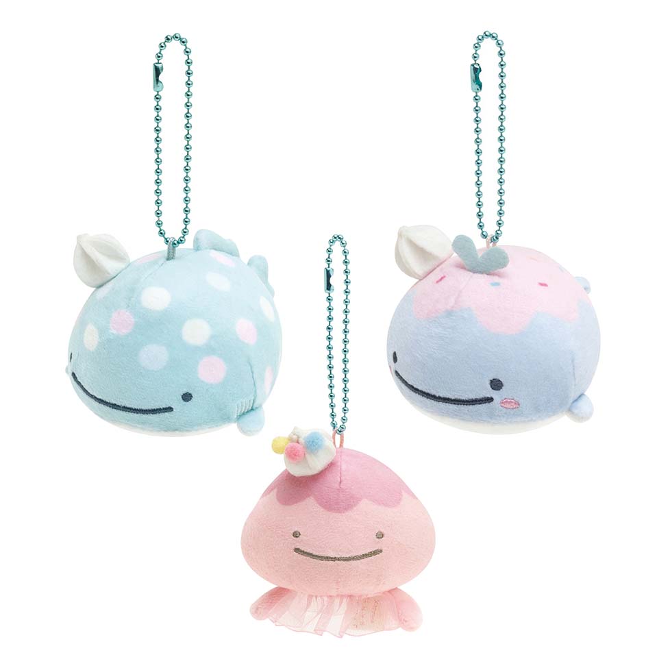Japan San-X Jinbesan Plush Doll Keychain (Ice Jellyfish)