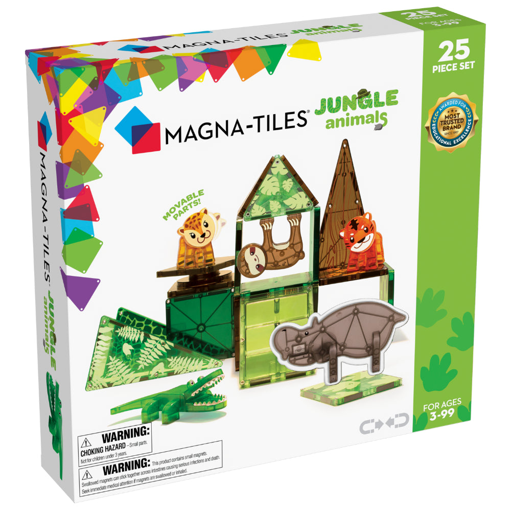 MAGNA-TILES 25 Piece Jungle Animal Set