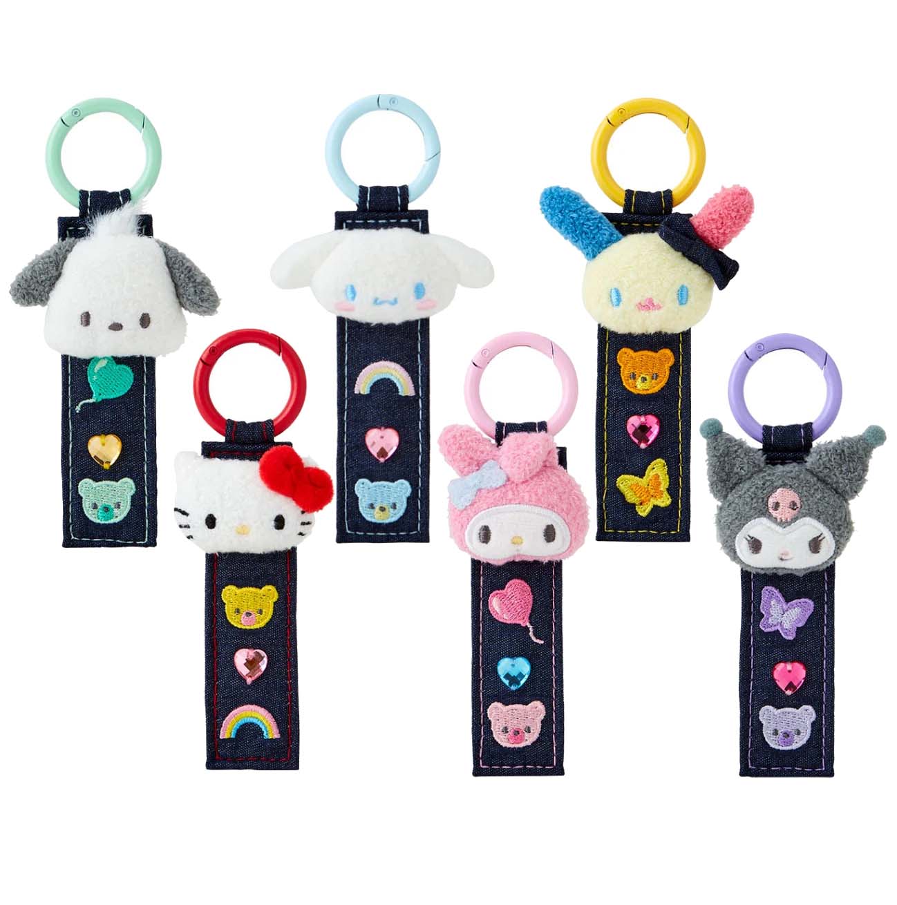 Japan Sanrio Tag Keychain (Denim Patch)