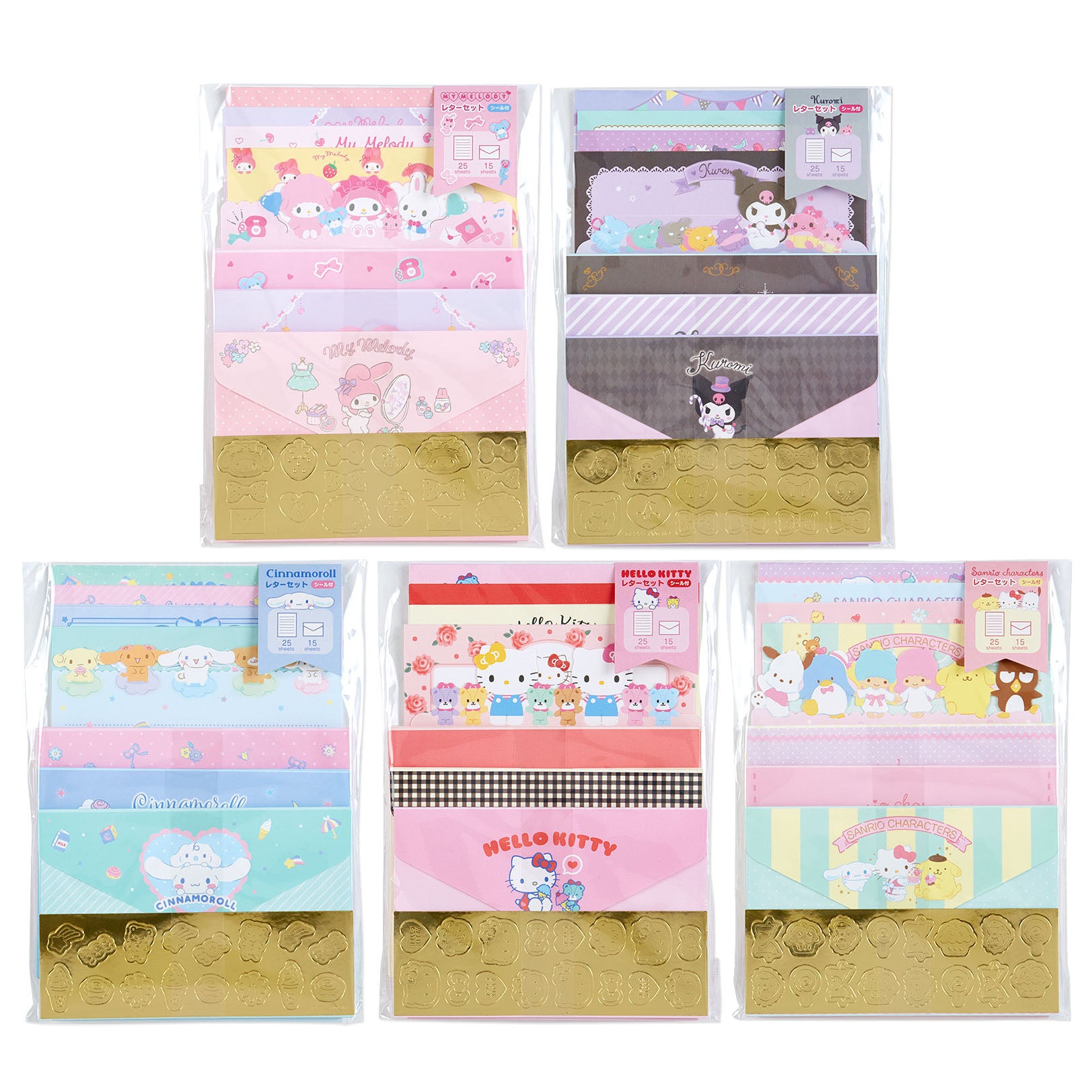 Japan Sanrio Characters Mix / Hello Kitty / Kuromi / Cinnamoroll / My Melody Letter Paper & Envelope
